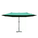 Polyester Double Sided Parasol Umbrella With Cross Base 460cm Width x 270cm Depth - Velmora