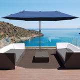 Polyester Double Sided Parasol Umbrella With Cross Base 460cm Width x 270cm Depth - Velmora