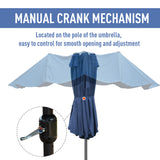 Polyester Double Sided Parasol Umbrella With Cross Base 460cm Width x 270cm Depth - Velmora
