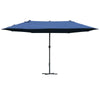 Polyester Double Sided Parasol Umbrella With Cross Base 460cm Width x 270cm Depth - Velmora