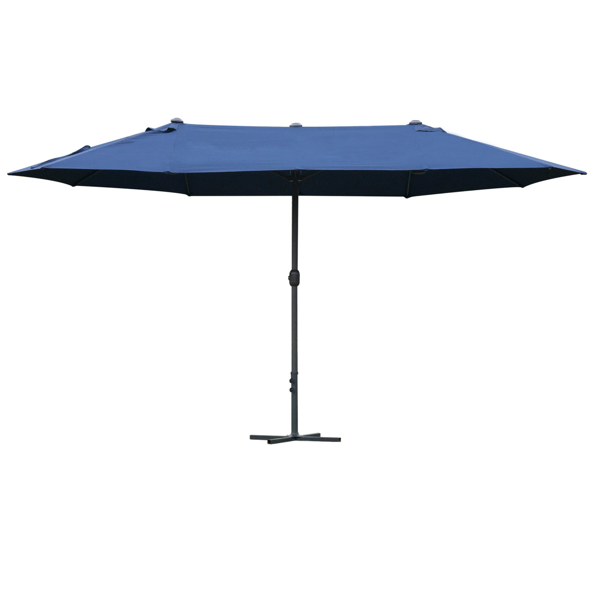 Polyester Double Sided Parasol Umbrella With Cross Base 460cm Width x 270cm Depth - Velmora