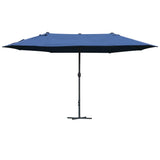 Polyester Double Sided Parasol Umbrella With Cross Base 460cm Width x 270cm Depth - Velmora