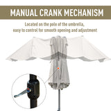 Polyester Double Sided Parasol Umbrella With Cross Base 460cm Width x 270cm Depth - Velmora