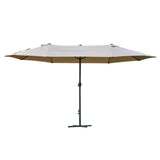 Polyester Double Sided Parasol Umbrella With Cross Base 460cm Width x 270cm Depth - Velmora