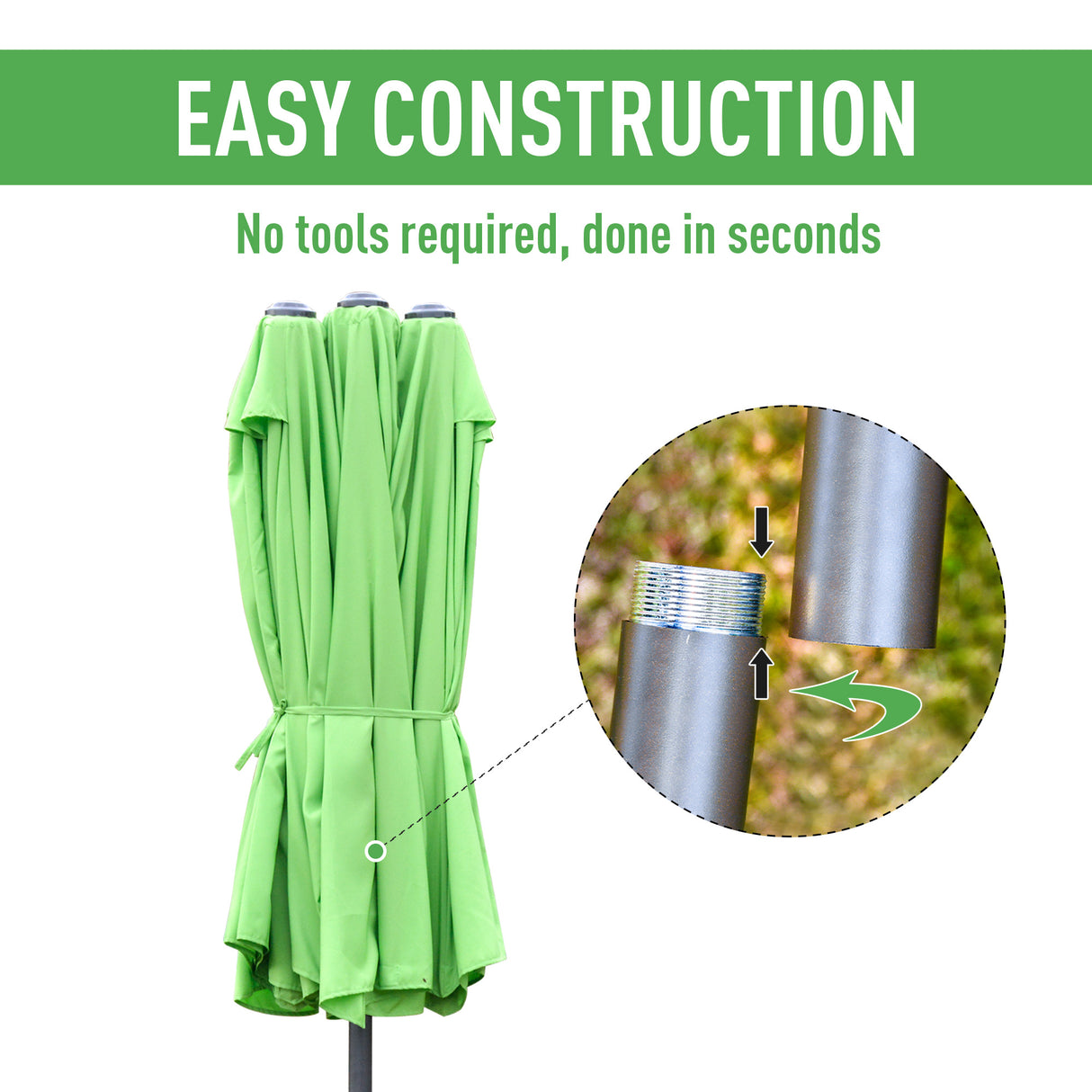 Polyester Double Sided Parasol Umbrella With Cross Base 460cm Width x 270cm Depth - Velmora