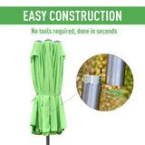 Polyester Double Sided Parasol Umbrella With Cross Base 460cm Width x 270cm Depth - Velmora