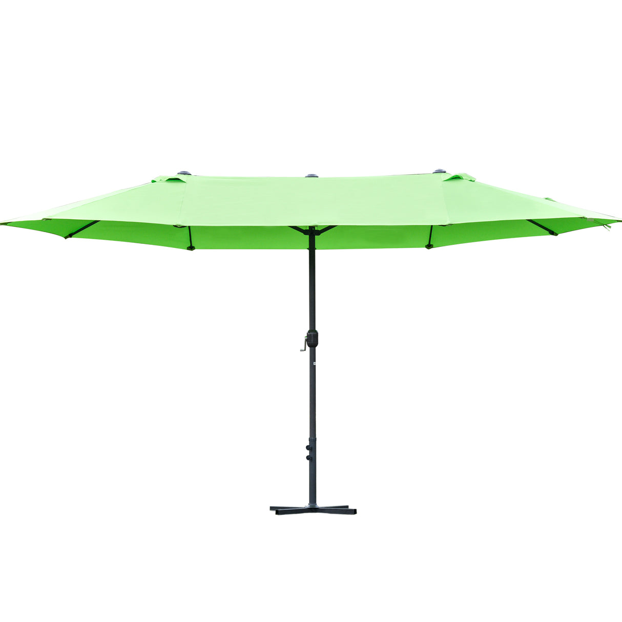 Polyester Double Sided Parasol Umbrella With Cross Base 460cm Width x 270cm Depth - Velmora