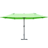 Polyester Double Sided Parasol Umbrella With Cross Base 460cm Width x 270cm Depth - Velmora