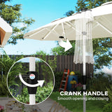 Polyester Double Sided Parasol Umbrella With LED Solar Light 295cm Width x 150cm Depth - Velmora