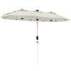 Polyester Double Sided Parasol Umbrella With LED Solar Light 295cm Width x 150cm Depth - Velmora
