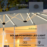 Polyester Double Sided Parasol Umbrella With LED Solar Light 295cm Width x 150cm Depth - Velmora