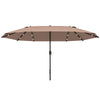 Polyester Double Sided Parasol Umbrella With LED Solar Light 440cm Width x 256cm Depth - Velmora