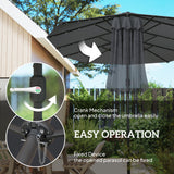 Polyester Double Sided Parasol Umbrella With LED Solar Light 440cm Width x 256cm Depth - Velmora