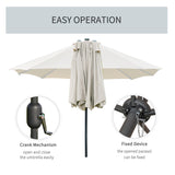 Polyester Double Sided Parasol Umbrella With LED Solar Light 440cm Width x 256cm Depth - Velmora
