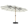 Polyester Double Sided Parasol Umbrella With LED Solar Light And Base 459cm Width x 266cm Depth - Velmora