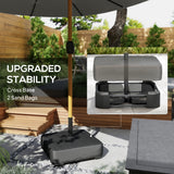 Polyester Double Sided Parasol Umbrella With LED Solar Light And Base 459cm Width x 266cm Depth - Velmora