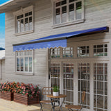 Polyester Electric Awning With LED Light 250cm Wide x 195cm Depth - Velmora