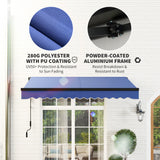 Polyester Electric Awning With LED Light 250cm Wide x 195cm Depth - Velmora