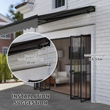 Polyester Electric Awning With LED Light 250cm Wide x 195cm Depth - Velmora