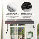 Polyester Electric Awning With LED Light 250cm Wide x 195cm Depth - Velmora
