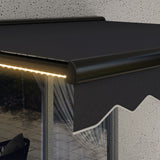 Polyester Electric Awning With LED Light 250cm Wide x 200cm Depth - Velmora