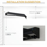 Polyester Electric Awning With LED Light 250cm Wide x 200cm Depth - Velmora