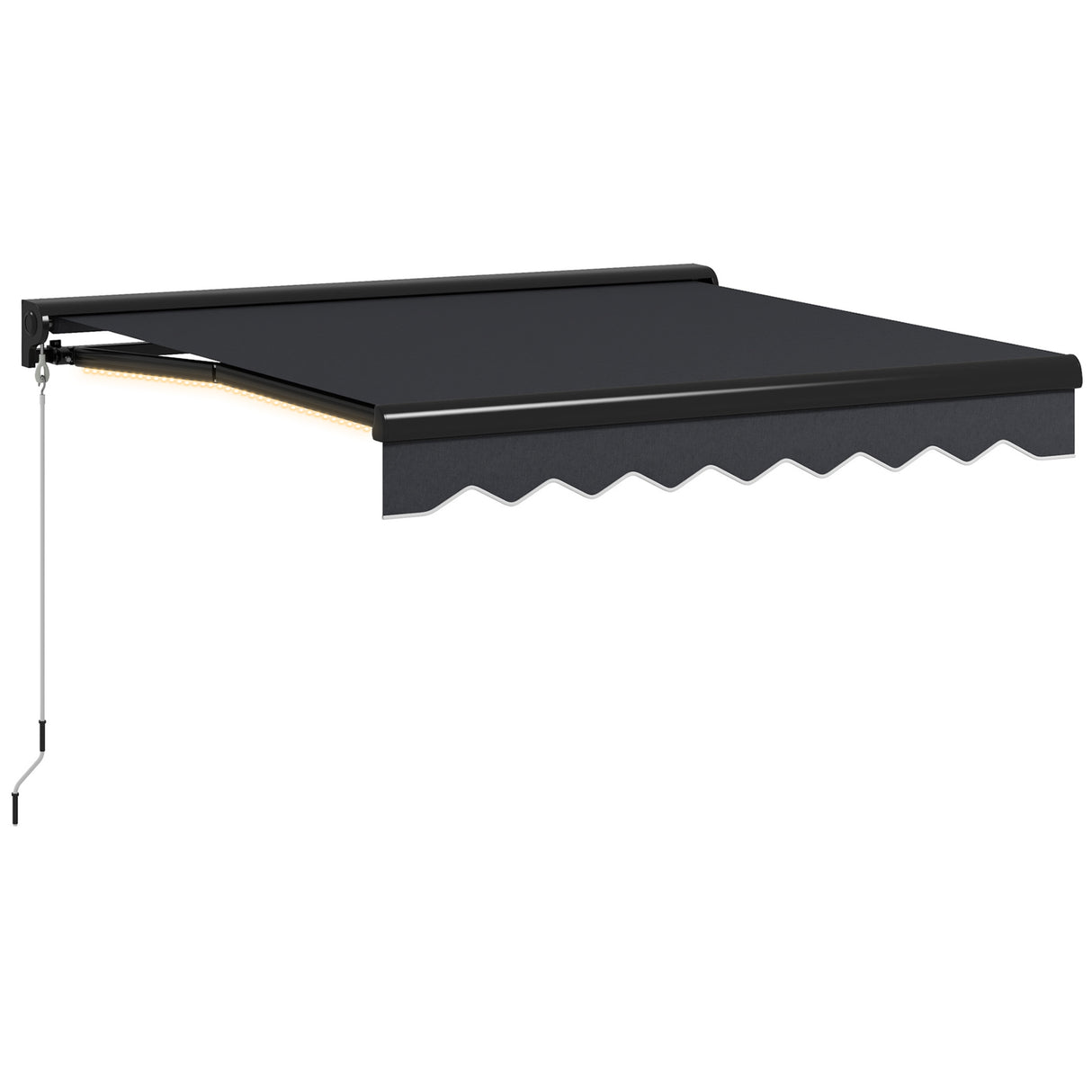 Polyester Electric Awning With LED Light 250cm Wide x 200cm Depth - Velmora