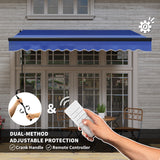 Polyester Electric Awning With LED Light 250cm Wide x 245cm Depth - Velmora