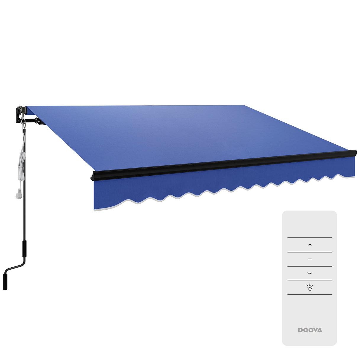 Polyester Electric Awning With LED Light 250cm Wide x 245cm Depth - Velmora