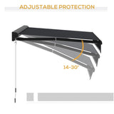 Polyester Electric Awning With LED Light 295cm Wide x 250cm Depth - Velmora