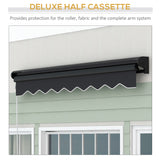 Polyester Electric Awning With LED Light 295cm Wide x 250cm Depth - Velmora