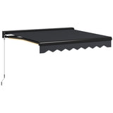 Polyester Electric Awning With LED Light 295cm Wide x 250cm Depth - Velmora