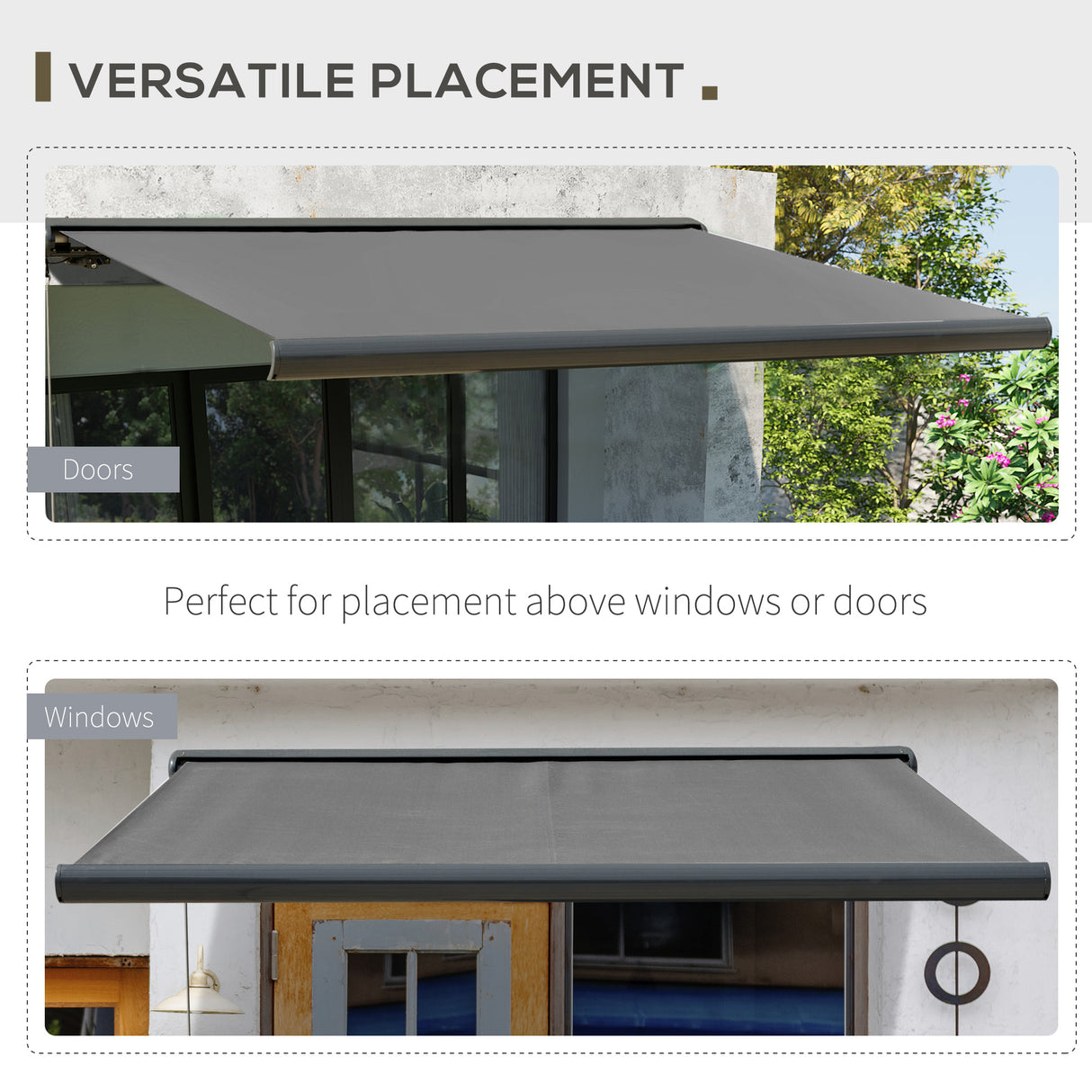 Polyester Electric Awning With Remote Controller 300cm Wide x 250cm Depth - Velmora