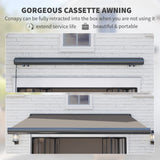 Polyester Electric Awning With Remote Controller 300cm Wide x 250cm Depth - Velmora