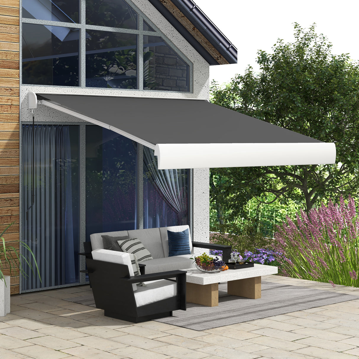 Polyester Electric Cassette Awning 295cm Wide x 250cm Depth - Velmora
