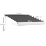 Polyester Electric Cassette Awning 295cm Wide x 250cm Depth - Velmora