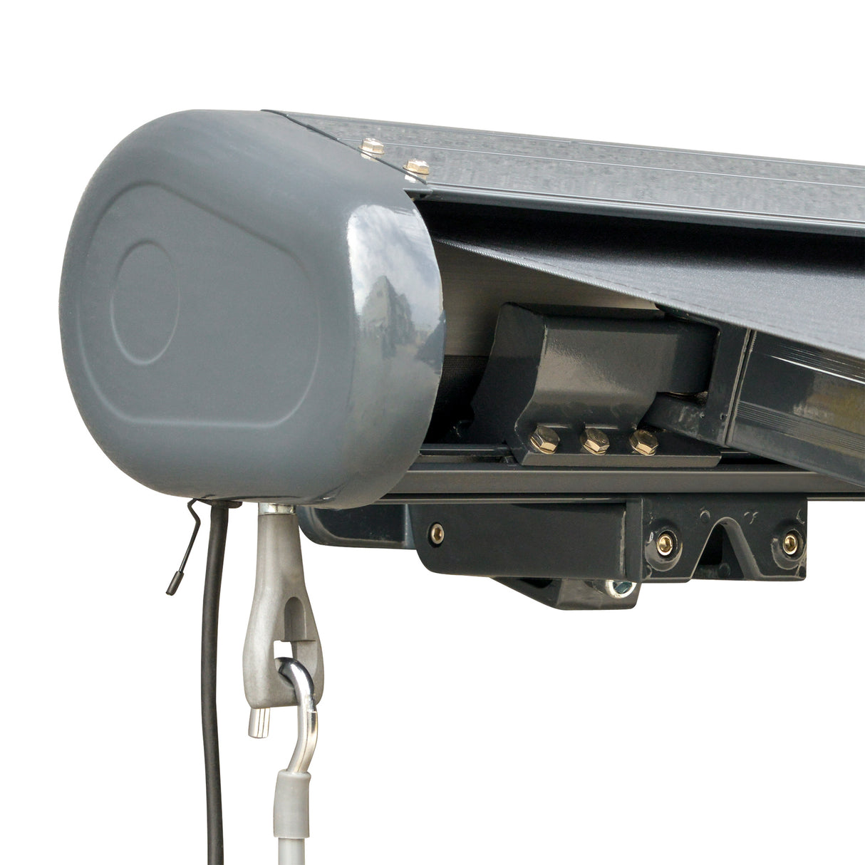 Polyester Electric Retractable Awning With LED Light 350cm Wide x 300cm Depth - Velmora