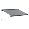 Polyester Electric Retractable Awning With LED Light 350cm Wide x 300cm Depth - Velmora