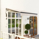 Polyester Electric Retractable Awning With Remote Controller 250cm Wide x 200cm Depth - Velmora