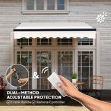 Polyester Electric Retractable Awning With Remote Controller 250cm Wide x 200cm Depth - Velmora