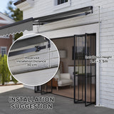 Polyester Electric Retractable Awning With Remote Controller 250cm Wide x 200cm Depth - Velmora