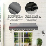 Polyester Electric Retractable Awning With Remote Controller 250cm Wide x 200cm Depth - Velmora