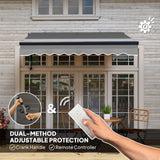 Polyester Electric Retractable Awning With Remote Controller 250cm Wide x 200cm Depth - Velmora