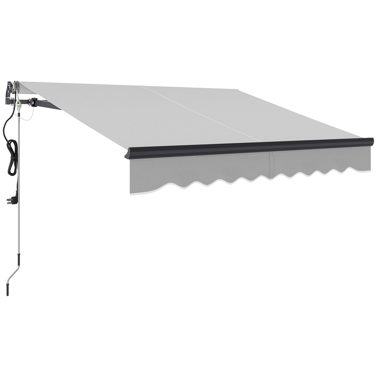 Polyester Electric Retractable Awning With Remote Controller 250cm Wide x 200cm Depth - Velmora