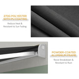 Polyester Electric Retractable Awning With Remote Controller 395cm Wide x 300cm Depth - Velmora