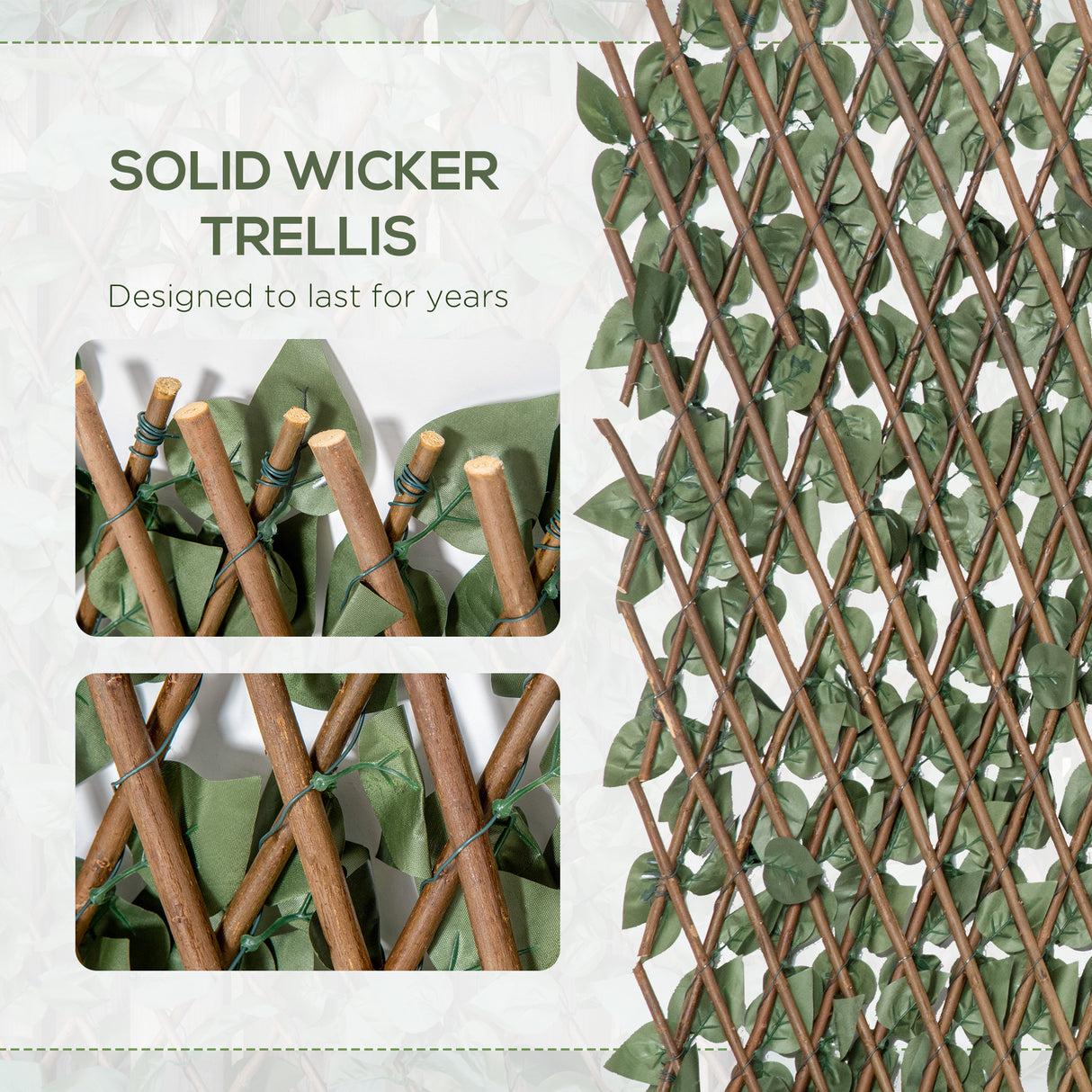 Polyester Expanding Garden Trellis Fence 200cm Wide in Set Of 4 - Velmora