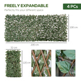 Polyester Expanding Garden Trellis Fence 200cm Wide in Set Of 4 - Velmora