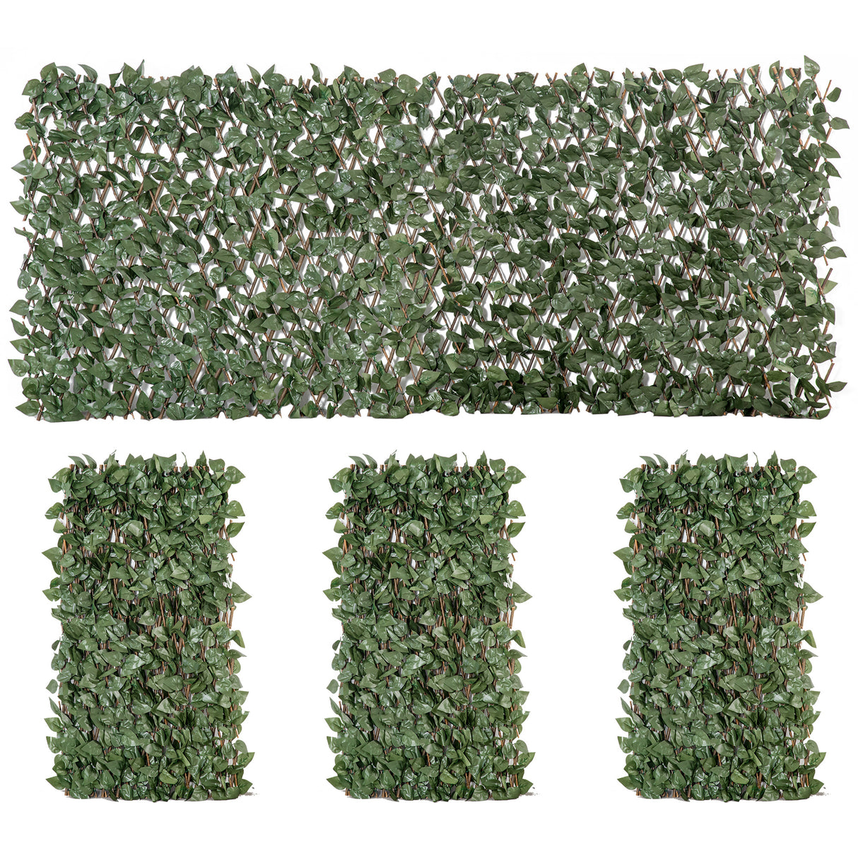 Polyester Expanding Garden Trellis Fence 200cm Wide in Set Of 4 - Velmora
