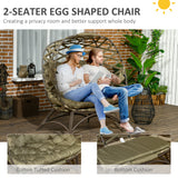 Polyester Fabric 2 Seater Folding Weave Egg Chair for Outdoor - Velmora