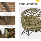 Polyester Fabric 2 Seater Folding Weave Egg Chair for Outdoor - Velmora